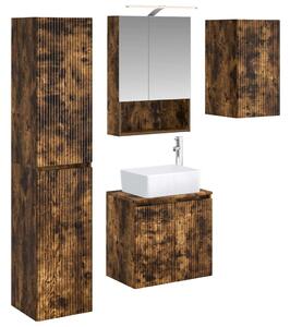Fürdőszobai Szekrény Szett 5 pcs Füstös Tölgy 50 x 14,5 x 70 cm