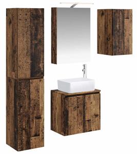 Fürdőszobai Szekrény Szett 5 pcs Antik Fa 50 x 14,5 x 70 cm