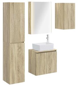 Fürdőszobai Szekrény Szett 5 pcs Sonoma Tölgy 53 x 15,5 x 70 cm