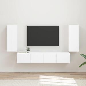TV falit kabinet szett Falra szerelhető 4 pcs Fehér Faanyag