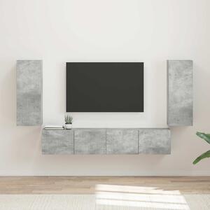 TV falit kabinet szett 4 pcs Beton Szürke Faanyag