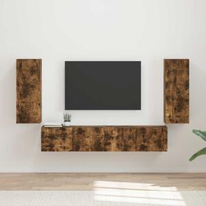 TV falit kabinet szett 4 pcs Füstölt tölgy Faanyag