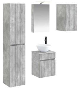 Fürdőszobai Szekrény Szett 5 pcs Betonszürke