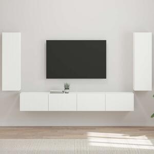 TV falit kabinet szett 4 pcs Magas Fényű Fehér Faanyag
