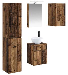 Fürdőszobai Szekrény Szett 5 pcs Antik Fa 40 x 10,5 x 60,5 cm