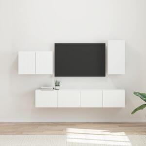 TV falit kabinet szett Falra szerelhető 4 pcs Fehér Faanyag