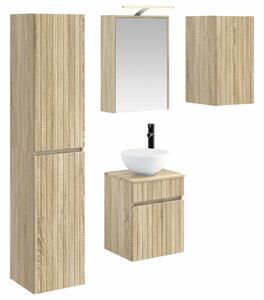 Fürdőszobai Szekrény Szett 5 pcs Sonoma Tölgy 43 x 16 x 62,5 cm