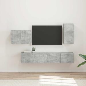 TV falit kabinet szett 4 pcs Beton Szürke Faanyag