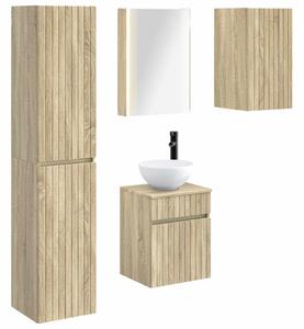 Fürdőszobai Szekrény Szett 5 pcs Sonoma Tölgy