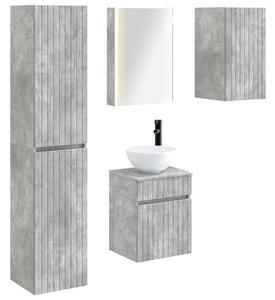 Fürdőszobai Szekrény Szett 5 pcs Betonszürke