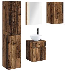 Fürdőszobai Szekrény Szett 5 pcs Antik Fa 43 x 11,5 x 60,5 cm