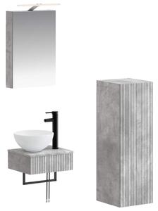 Fürdőszobai Szekrény Szett 4 pcs Betonszürke