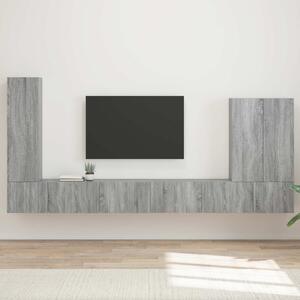 TV falit kabinet szett Falra szerelhető 6 pcs Szürke Sonoma