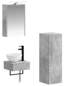 Fürdőszobai Szekrény Szett 4 pcs Betonszürke 43 x 16 x 62,5 cm