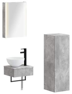 Fürdőszobai Szekrény Szett 4 pcs Betonszürke