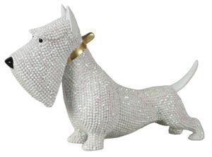 Fehér csillám terrier - szobor