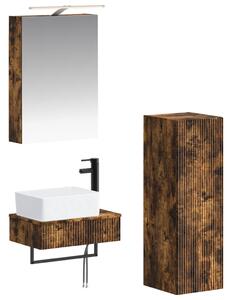 Fürdőszobai Szekrény Szett 4 pcs Füstös Tölgy 50 x 14,5 x 70 cm