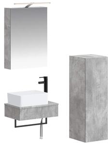 Fürdőszobai Szekrény Szett 4 pcs Betonszürke 50 x 14,5 x 70 cm