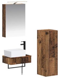 Fürdőszobai Szekrény Szett 4 pcs Antik Fa 50 x 14,5 x 70 cm