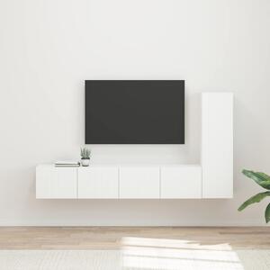 TV szekrény garnitúra Falra szerelhető 3 pcs Fehér Faanyag