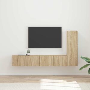TV szekrény garnitúra 3 pcs Sonoma tölgy Faanyag
