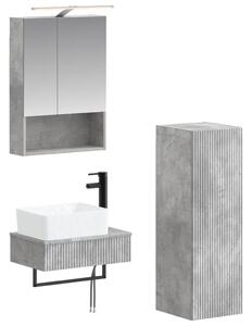 Fürdőszobai Szekrény Szett 4 pcs Betonszürke 50 x 14,5 x 70 cm