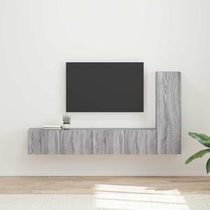 TV szekrény garnitúra 3 pcs Szürke Sonoma Faanyag