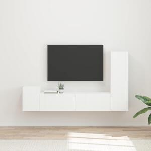 TV szekrény garnitúra Falra szerelhető 4 pcs Fehér Faanyag