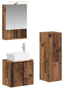 Fürdőszoba bútor szett 4 pcs Antik Fa Szerelt fa és Üveg