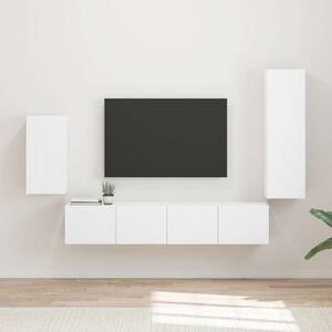 TV szekrény garnitúra Falra szerelhető 4 pcs Fehér Faanyag