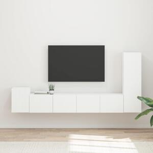 TV szekrény garnitúra Falra szerelhető 3 pcs Fehér Faanyag