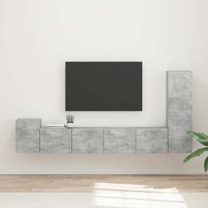 TV szekrény garnitúra 3 pcs Beton Szürke Faanyag