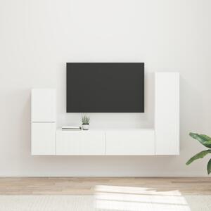 TV szekrény garnitúra Falra szerelhető 4 pcs Fehér Faanyag