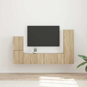 TV szekrény garnitúra 4 pcs Sonoma tölgy Faanyag