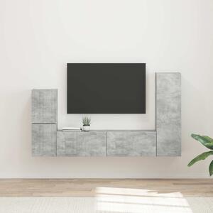 TV szekrény garnitúra 4 pcs Beton Szürke Faanyag