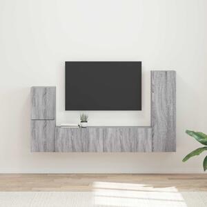 TV szekrény garnitúra 4 pcs Szürke Sonoma Faanyag