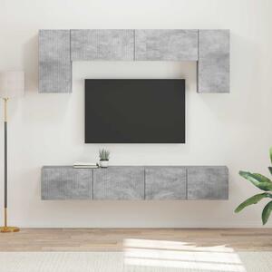 TV szekrény garnitúra 4 pcs Beton Szürke Faanyag