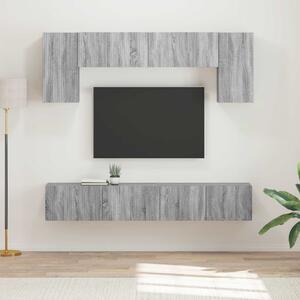TV szekrény garnitúra 4 pcs Szürke Sonoma Faanyag