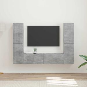 TV szekrény garnitúra 6 pcs Beton Szürke Faanyag