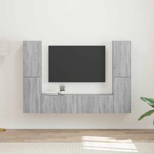 TV szekrény garnitúra 6 pcs Szürke Sonoma Faanyag