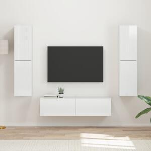 TV szekrény garnitúra 6 pcs Magas Fényű Fehér Faanyag
