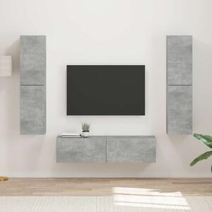 TV szekrény garnitúra 6 pcs Beton Szürke Faanyag