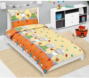 Bellatex Gyermek krepp ágynemű Bárány sárga, 140 x200, 70 x 90 cm, 140 x 200, 70 x 90 cm