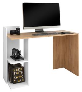 KONDELA Számítógépasztal, artisan tölgy/fehér, ANDREO NEW