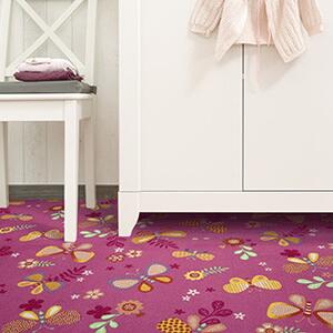 Pillangós padlószőnyeg 400 cm-es rózsaszín-lila