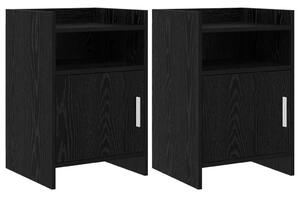 Éjjeliszekrények 2 pcs Fekete Tölgy 40 x 36 x 60 cm Szerelt Fa
