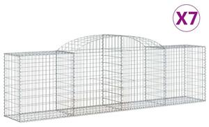 7 db íves horganyzott vas gabion kosár 300x50x80/100 cm