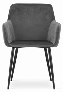 PreHouse FONDI szék - bársonyszürke / fekete lábak