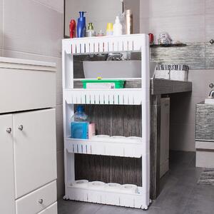PreHouse Mobil fürdőszoba szekrény kerekeken 4 szintes - fehér