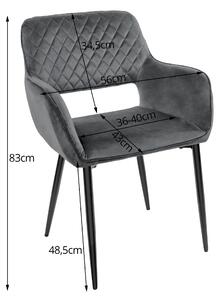 PreHouse AMALFI szék - sötétszürke bársony